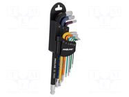 Wrench-set; hex key,spherical; S2 steel; 9pcs. PROLINE