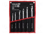 Wrench-set; socket spanner,with joint; Chrom-vanadium steel; HD PROLINE