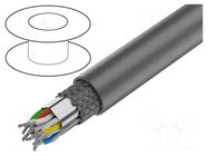 Wire; EcoCable Mini; 8x2x22AWG; MPPE; dark grey; 300V; 305m; 1000ft ALPHA WIRE