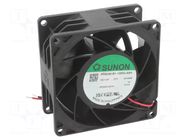 Fan: DC; axial; 12VDC; 80x80x38mm; 193.52m3/h; 68.4dBA; ball; 24AWG SUNON