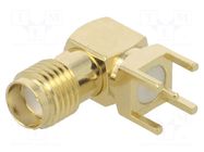 Connector: SMA; socket; female; angled 90°; 50Ω; THT; PTFE HONGKONG XINYA ELECTRONICS CO.,LTD
