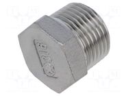 Screw plug; max.10bar; acid resistant steel AISI 316; 16mm PNEUMAT
