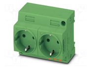 Connector: AC supply; socket; female; 16A; PIN: 3; push-in; green PHOENIX CONTACT