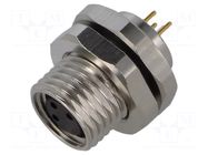 Connector: M8; socket; female; 48V; 4A; PIN: 3; IP67; THT LUTRONIC