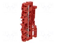 Splice terminal: rail; for DIN rail mounting; spring clamp; red WAGO