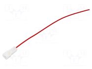 Cable: cable with crimped terminals; red; Len: 250mm; H05V-K; 1mm2 CHEVAL