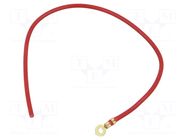Cable: cable with crimped terminals; red; non-insulated,round CHEVAL
