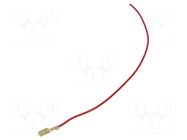 Cable: cable with crimped terminals; red; male,non-insulated CHEVAL