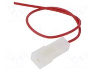 Cable: cable with crimped terminals; red; Len: 250mm; H05V-K CHEVAL