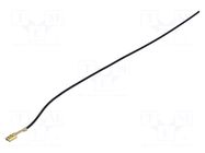 Cable with crimped terminals; H05V-K; 0.35mm2; black; 250mm; flat CHEVAL