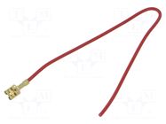 Cable: cable with crimped terminals; red; Len: 250mm; H05V-K CHEVAL