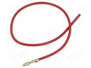 Cable: cable with crimped terminals; red; non-insulated,round CHEVAL