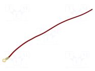 Cable: cable with crimped terminals; red; non-insulated,round CHEVAL
