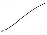 Cable: cable with crimped terminals; black; non-insulated,round CHEVAL