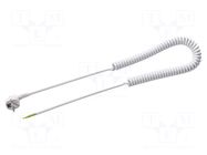 Cable; 3x0.75mm2; CEE 7/7 (E/F) plug angled,wires; PUR; coiled SIMECH