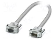 Cable; D-Sub 9pin socket,D-Sub 9pin plug; PVC; Len: 1.5m; grey PHOENIX CONTACT