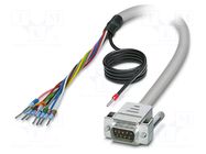 Cable; D-Sub 9pin plug,wires; PVC; Len: 2m; grey; Core: Cu; -10÷70°C PHOENIX CONTACT