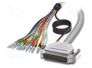 Cable; D-Sub 25pin plug,wires; PVC; Len: 0.5m; grey; Core: Cu; IP54 PHOENIX CONTACT