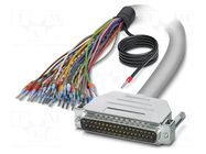 Cable; D-Sub 37pin plug,wires; PVC; Len: 2m; grey; Core: Cu; IP54 PHOENIX CONTACT