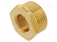 Splice terminal: adapter; male-female,reductive; brass CW617N GEBO