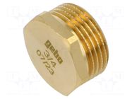 Splice terminal: plug; hexagonal; brass CW617N; BR GEBO