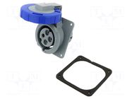 Connector: AC supply 3-phase; socket; female; PIN: 4; 32A; IP&S AMPHENOL