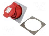Connector: AC supply 3-phase; socket; female; PIN: 4; 16A; IP&S AMPHENOL