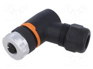Connector: M12; plug; PIN: 4; female; 630V; angled 90°; IP67; 12A LAPP