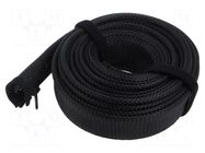 Cable box; multi use; black; L: 5m; polyester; Ø: 50mm LOGILINK