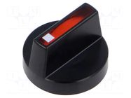 Knob; Actuator colour: red; plastic; Ø18mm; Body: black EAO