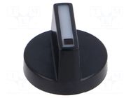 Knob; Actuator colour: white; plastic; Ø18mm; Body: black EAO