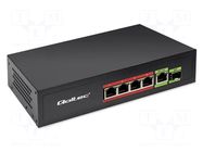 Switch Ethernet; IEC C13,RJ45 socket x5,SFP x1; PnP,PoE (PoE) QOLTEC