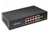 Switch Ethernet; IEC C13,RJ45 socket x10,SFP x1; PnP,PoE (PoE) QOLTEC