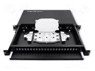 Fiber patch panel; black; Number of ports: 24; rack 19"; RACK QOLTEC