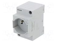 E-type socket; 250VAC; 10A; for DIN rail mounting; grey FINDER