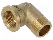 Splice terminal: 90° elbow; male-female; brass CW617N; BR GEBO