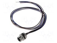 Connector: M12; socket; female; 2A; 60V; PIN: 5; IP67; straight; 500mm LUTRONIC