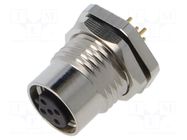 Connector: M12; socket; female; 2A; 60V; PIN: 5; IP67; straight; THT LUTRONIC