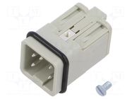 Connector: HDC; contact insert; male; 10A; 400V; Han® A; PIN: 5; 4+PE HARTING