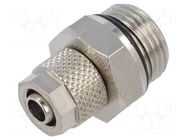 Screw-on fitting; threaded; max.15bar; nickel plated brass; 6mm PNEUMAT