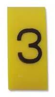 CABLE MARKER, 5MM, 3, YELLOW, PK500
