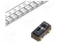 Switch: slide; Pos: 2; SPDT; 0.1A/6VDC; ON-ON; SMT; Leads: J-Bend Nidec Copal Electronics