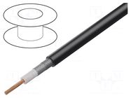 Wire: coaxial; RG6; 1x19AWG; stranded; Cu; PVC; black; 305m; 1000ft BELDEN