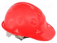 Protective helmet; red; HDPE; -10÷50°C; Size: 55-66 LAHTI PRO