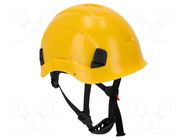 Protective helmet; with 3-point chin strap; yellow; PC; -30÷50°C LAHTI PRO