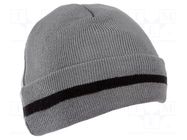Beanie; two-layer,furlined; grey; acrylic; 12pcs; Size: 57-61 LAHTI PRO