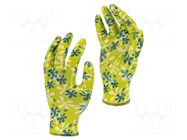 Protective gloves; Size: 9; green; nitryl,polyester; women's; tag LAHTI PRO