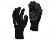 Protective gloves; Size: 10; black; rubber,polyester; tag LAHTI PRO