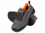 Shoes; Size: 45; grey-orange; chamois; slip; Safety cat: S1P SRC LAHTI PRO