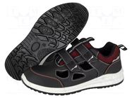 Sandals; Size: 47; black-white; leather; slip; with metal toecap LAHTI PRO